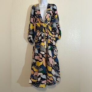 True Destinations Printed Kimono Coverup Robe Dress Large NWT